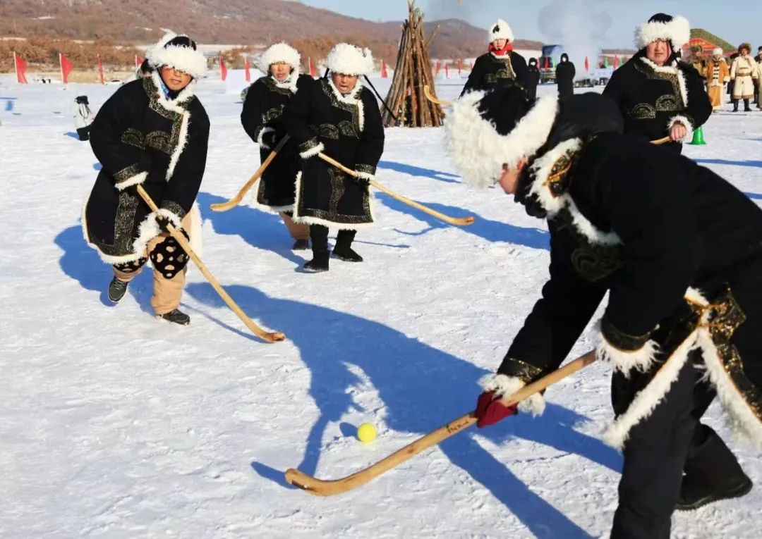 达斡尔打冰火球,呼伦贝尔达斡尔冰钓节