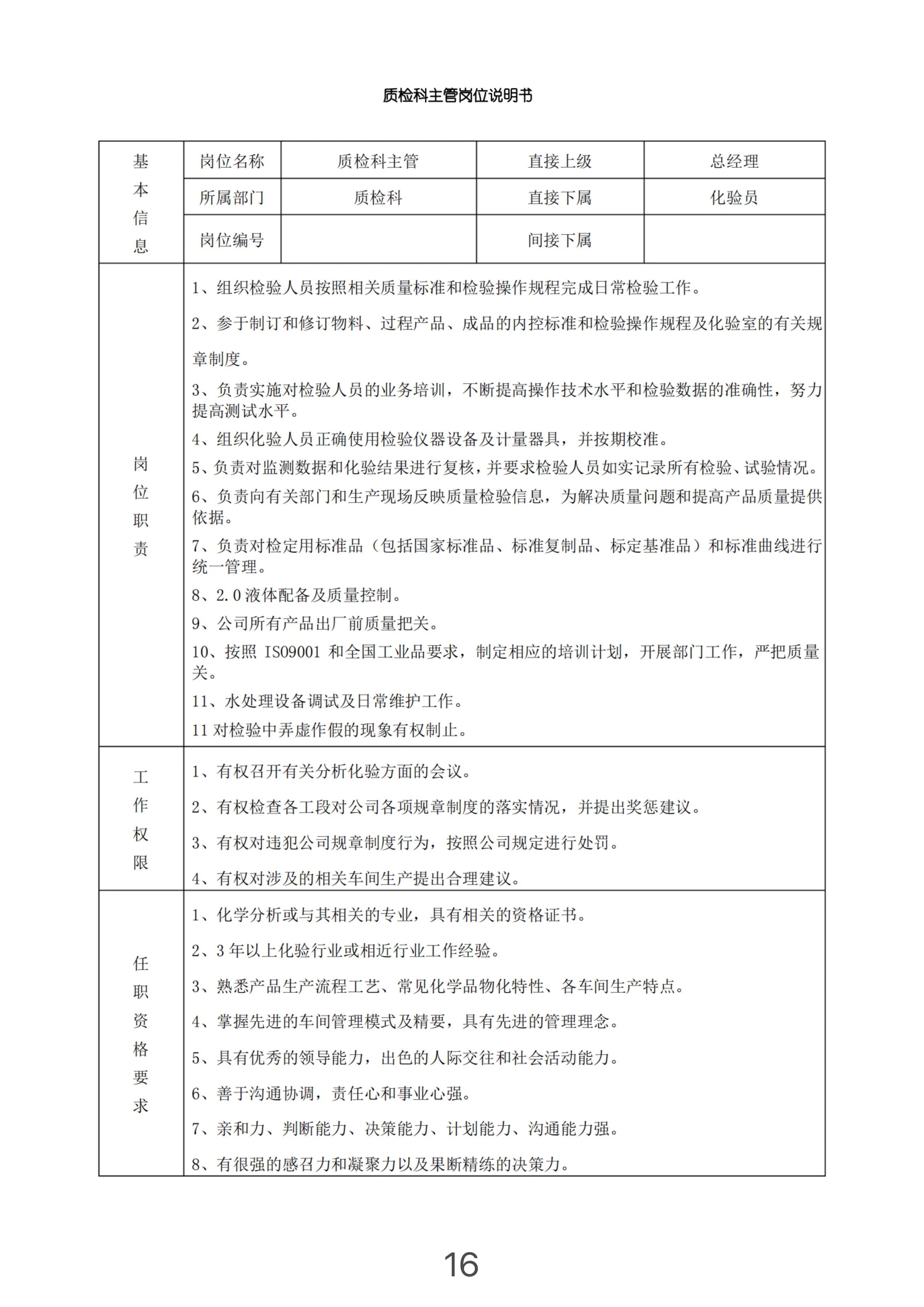企业员工岗位职责和工作内容表单,公司经营管理岗位工作职责