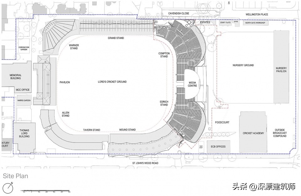 勋爵板球场ComptonEdrich看台，伦敦/WilkinsonEyreArchitects
