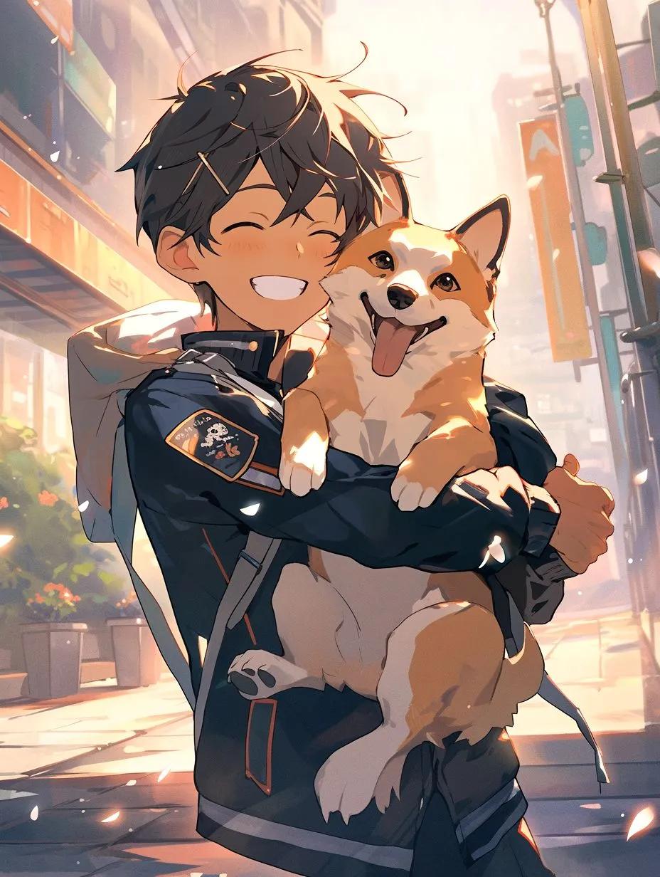 可爱头像男生宠物狗狗,三个小狗狗的头像