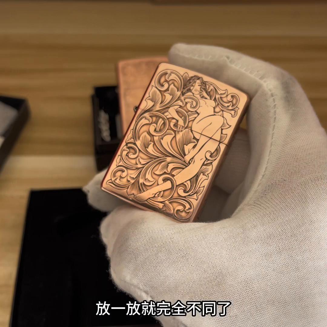 紫铜Zippo打火机真假区别打火机鉴定紫铜Zippo打...