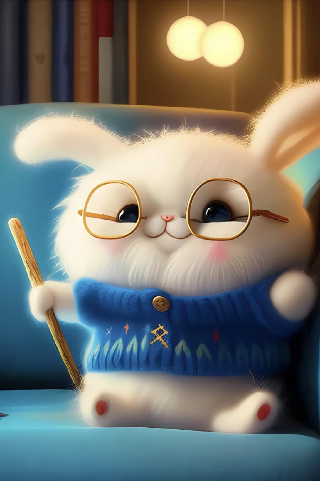 萌到爆可爱壁纸卡通兔,可爱的星空兔兔壁纸图片