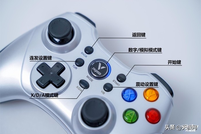 雷柏v600s游戏手柄拆解,雷柏手柄v600