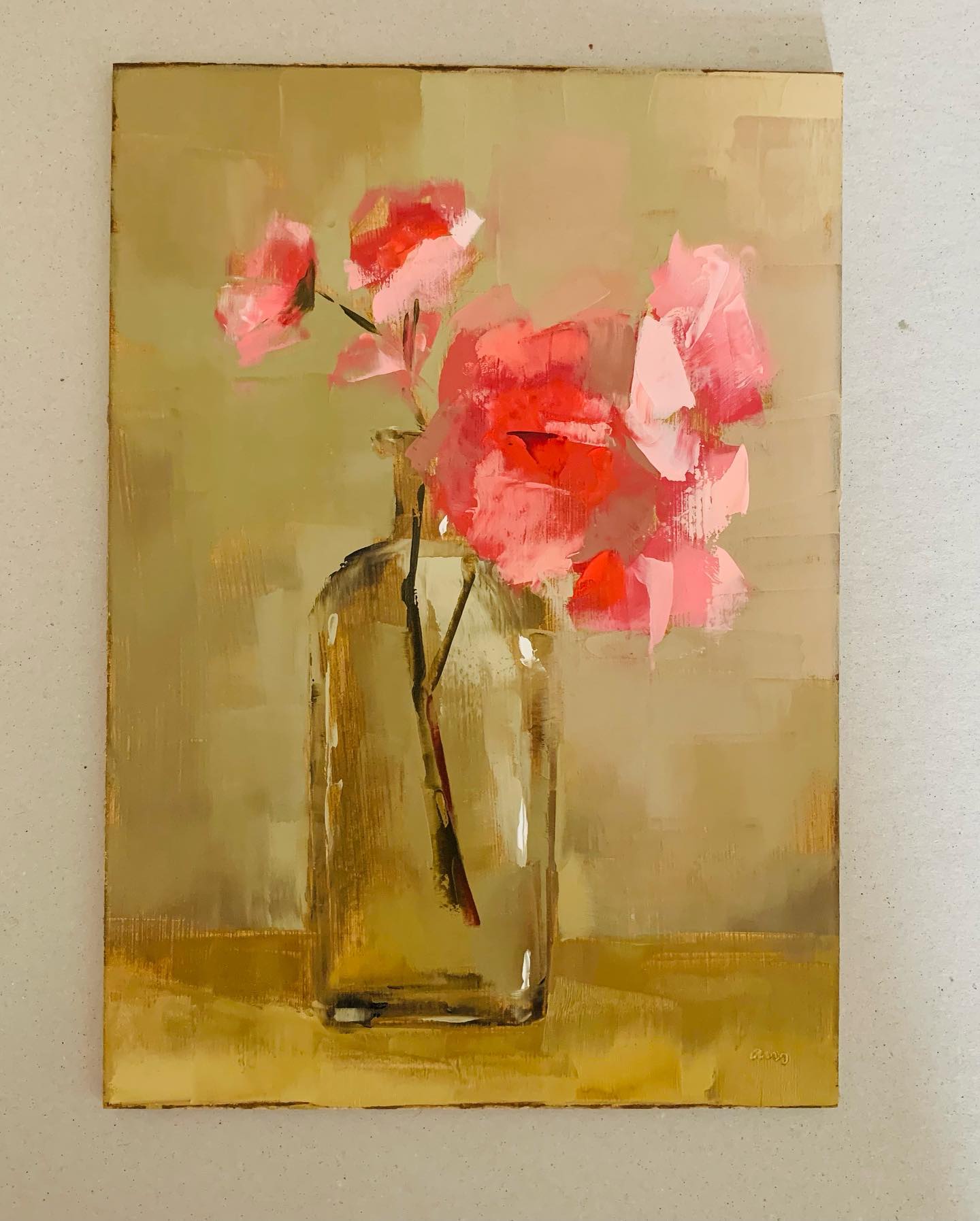 大色块静物油画,油画静物花卉色块