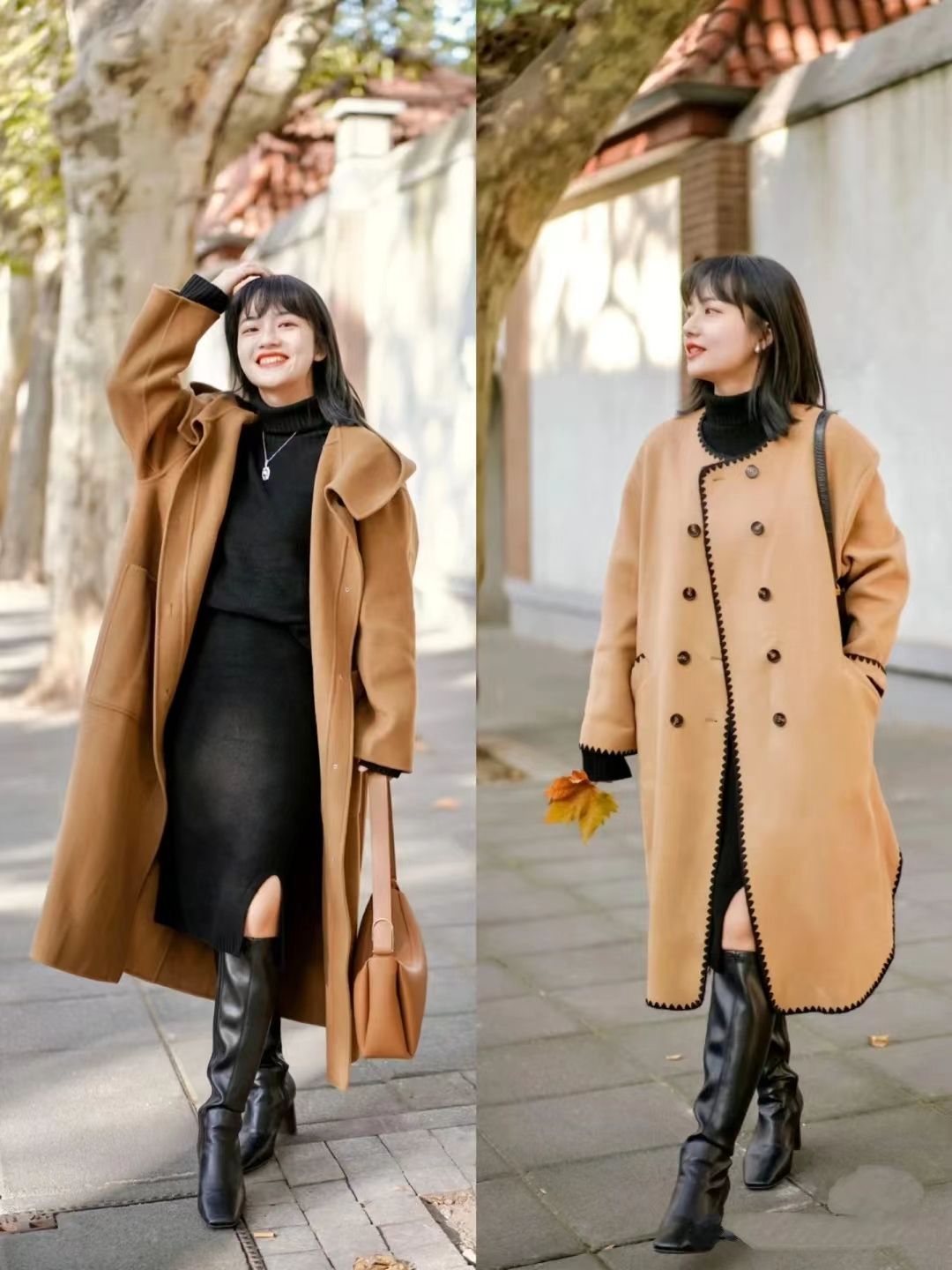 小个子如何穿大衣好看,小个子穿宽松格子大衣好看吗