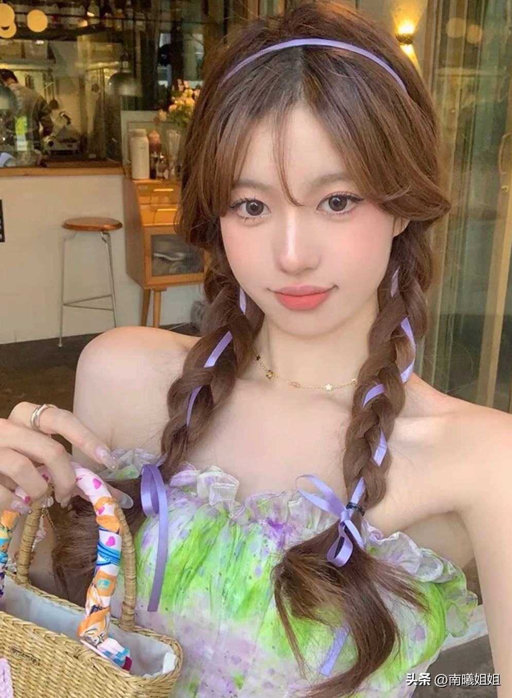 高马尾显脸小的编发可扎丸子头,学生显脸小的丸子头编发无刘海