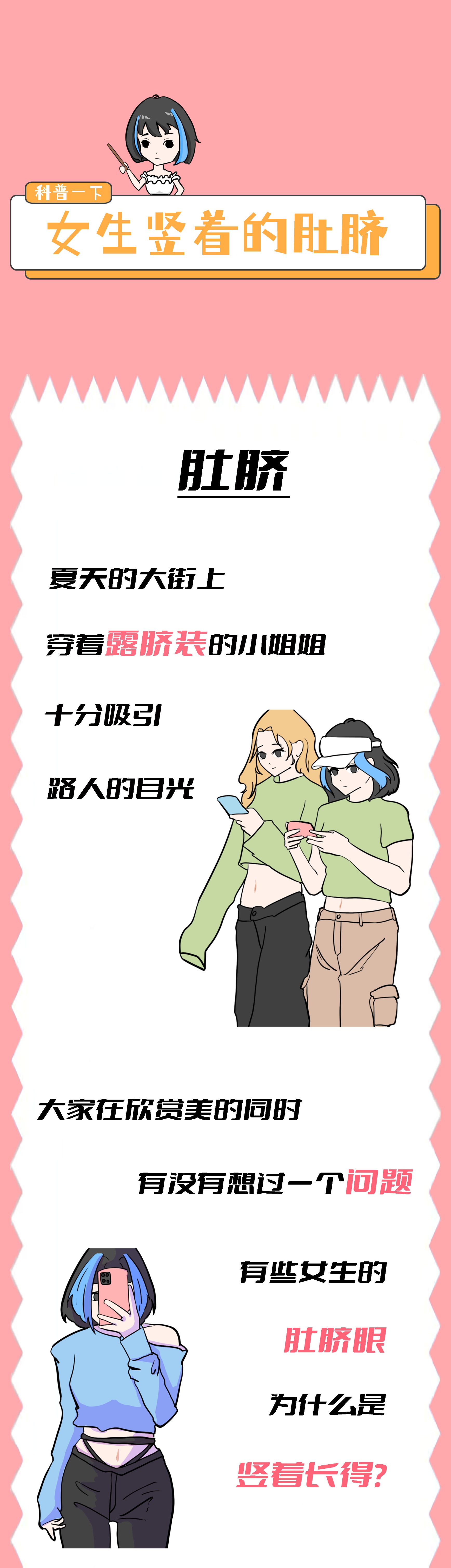 你们的肚脐眼是横着的还是竖着的,女生的肚脐眼为什么凸出来了