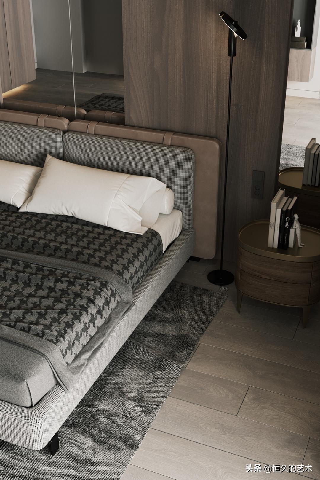 客厅石材木饰面效果,石材和实木搭配装修效果图