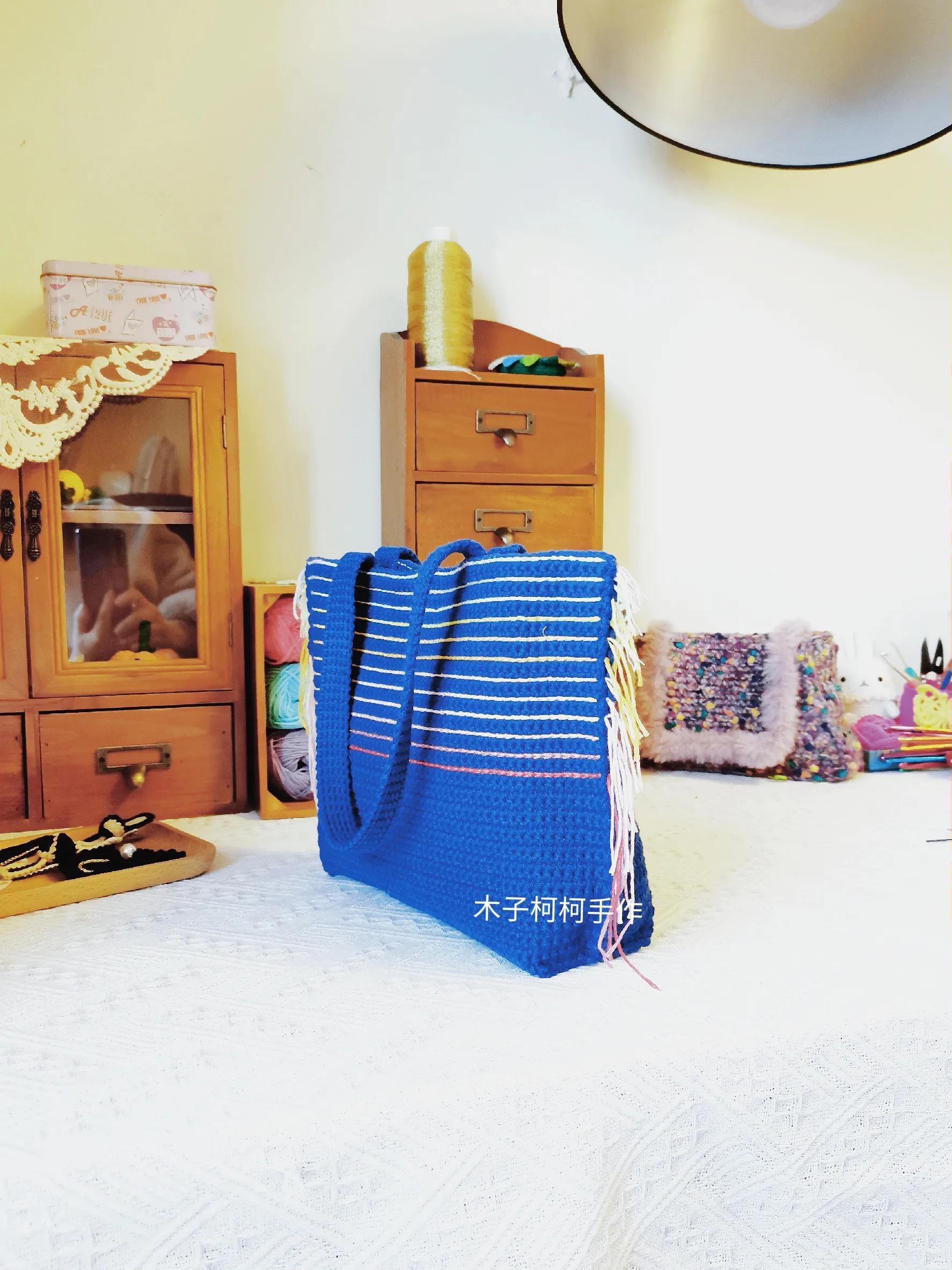 公主包手拎包钩织教程,钩针毛线包包成人手拎包花样