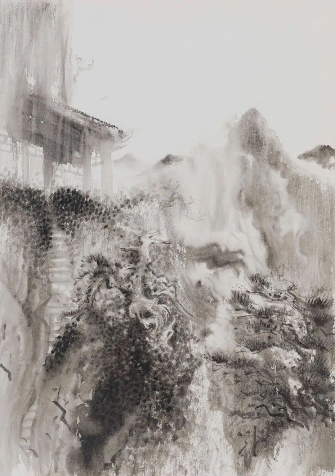 严谨细致的书法,水墨气韵生动的线描