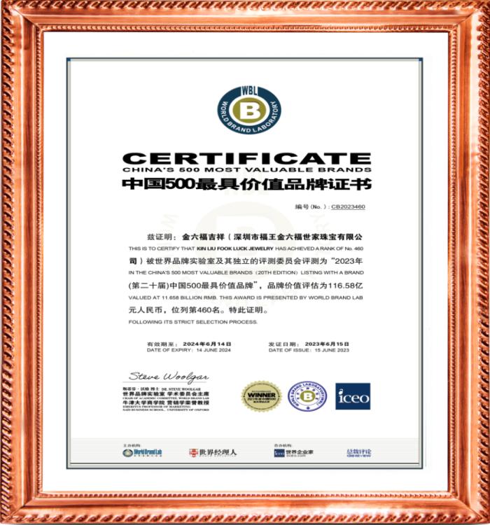 金六福吉祥珠宝属于十大品牌吗,金六福吉祥五度蝉联中国品牌