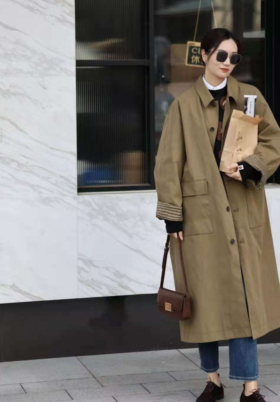 风衣里穿什么内搭好看,145-150矮个子粉色风衣雪纺内搭夏