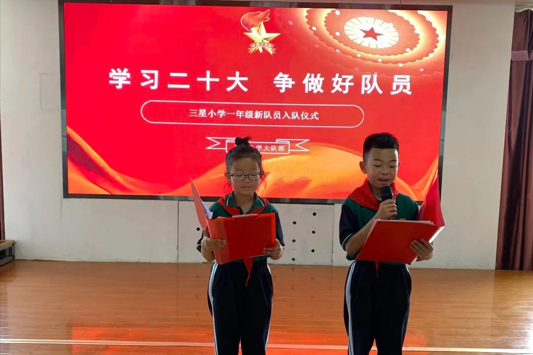 齐云路小学一年级入队仪式,凤泉区耿庄小学新队员入队仪式