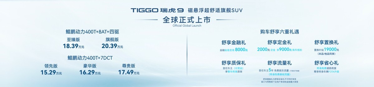 奇瑞汽车20万级别最舒适suv,20万元级别旗舰suv瑞虎9