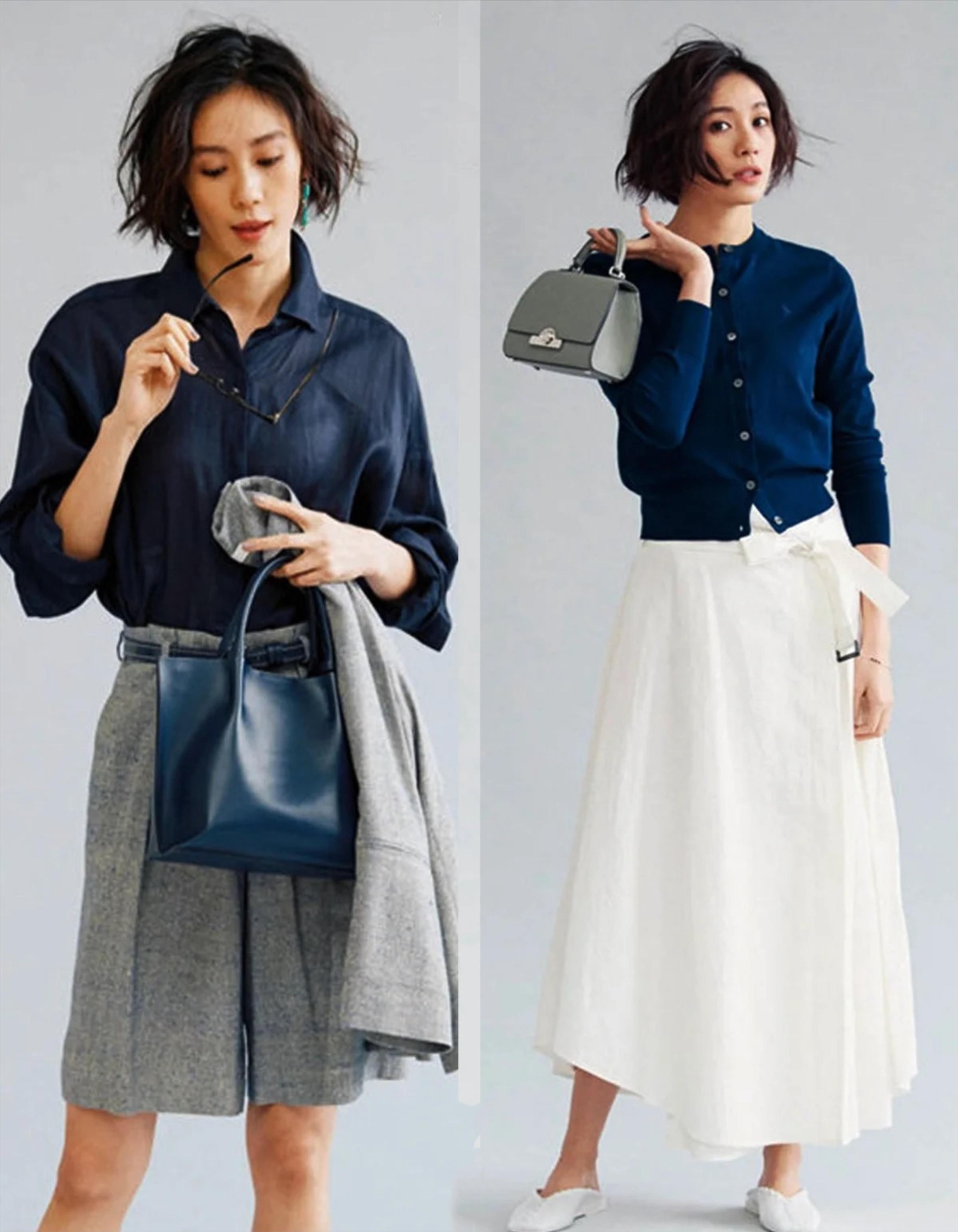 藏蓝色和黑色夏季穿哪个显白,藏蓝穿搭颜色