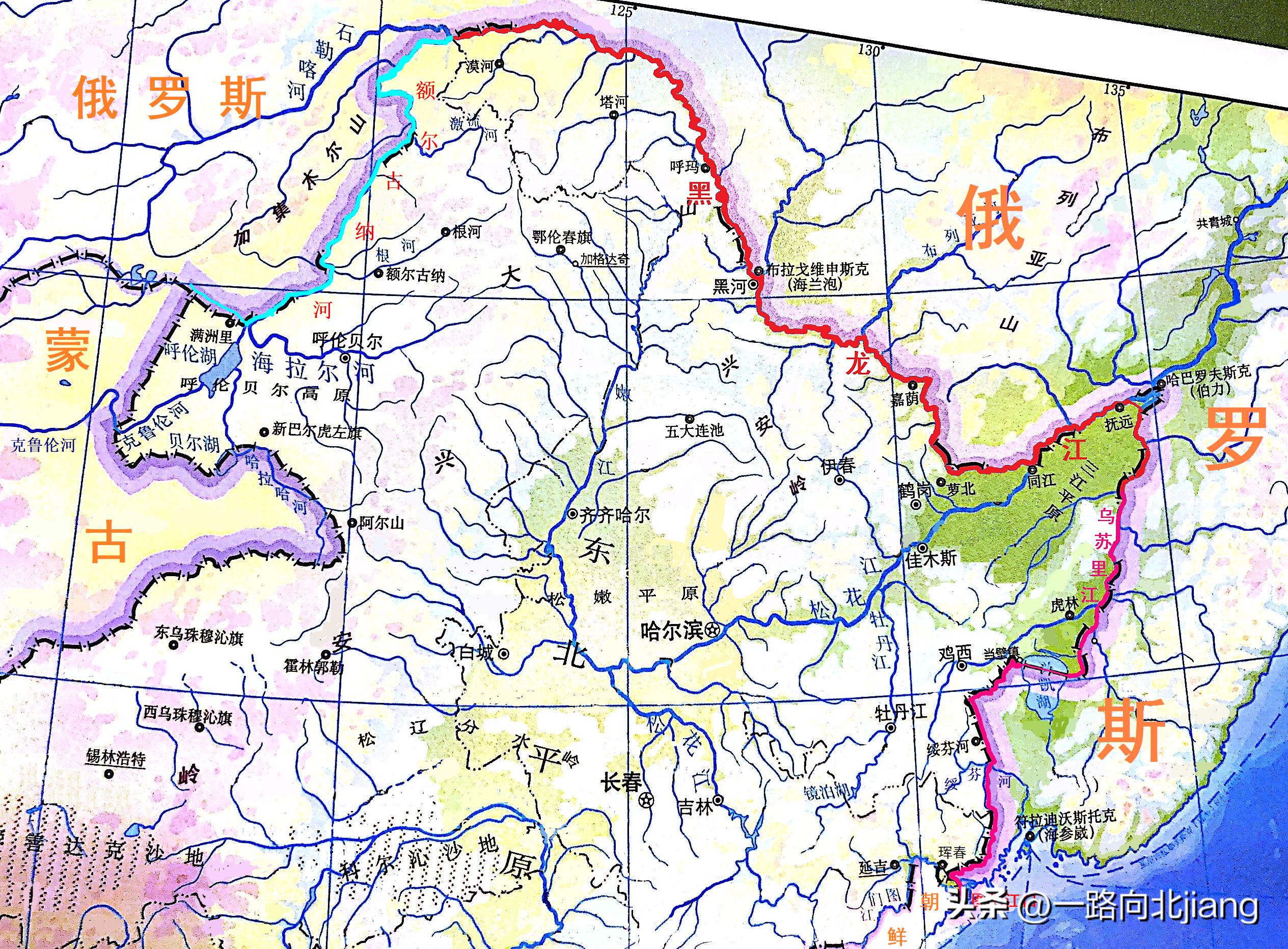 黑龙江中俄边境游线路图,最美边境线g331