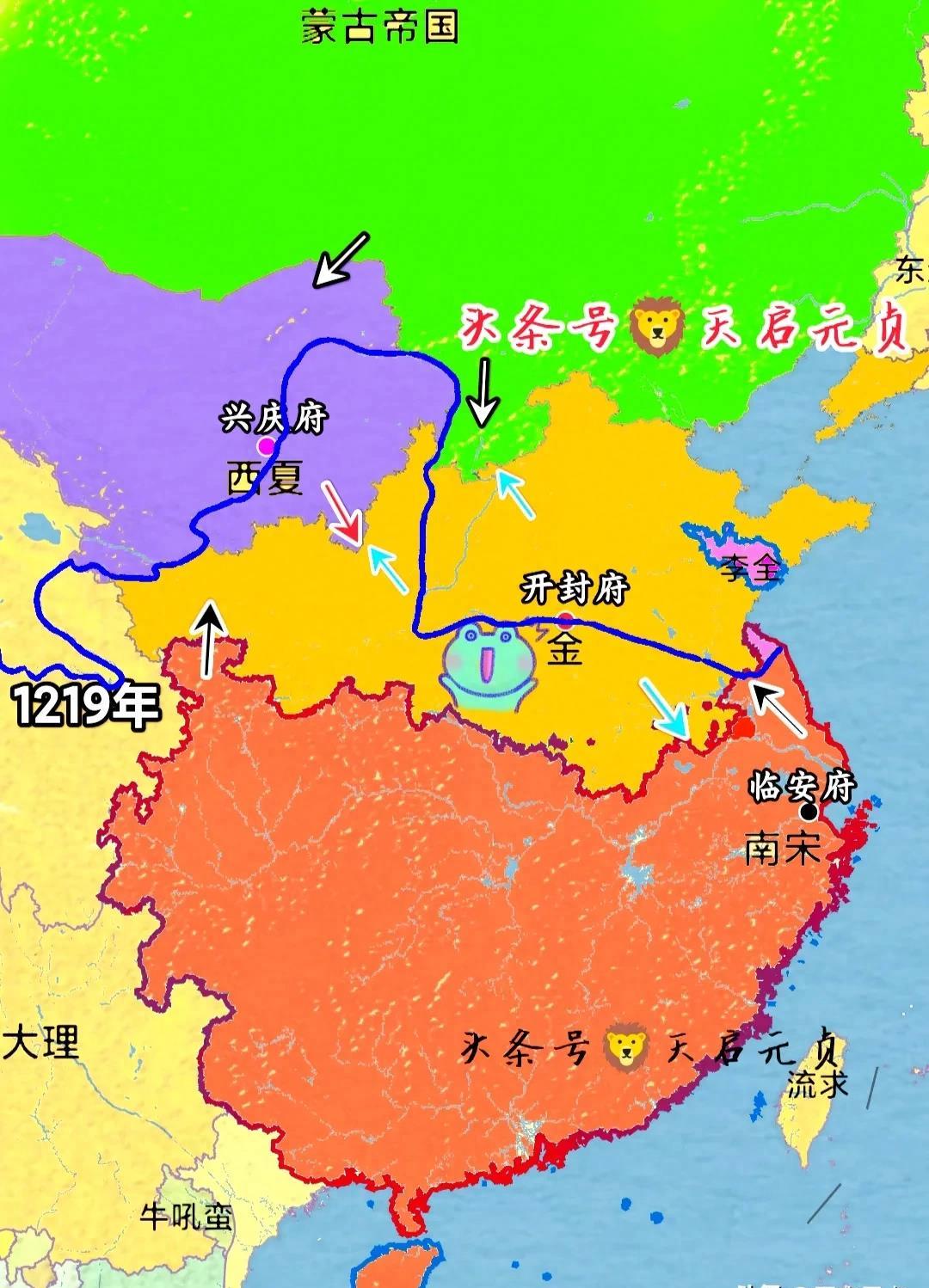 宋朝巅峰版图vs金朝巅峰版图,鼎盛时期的金朝