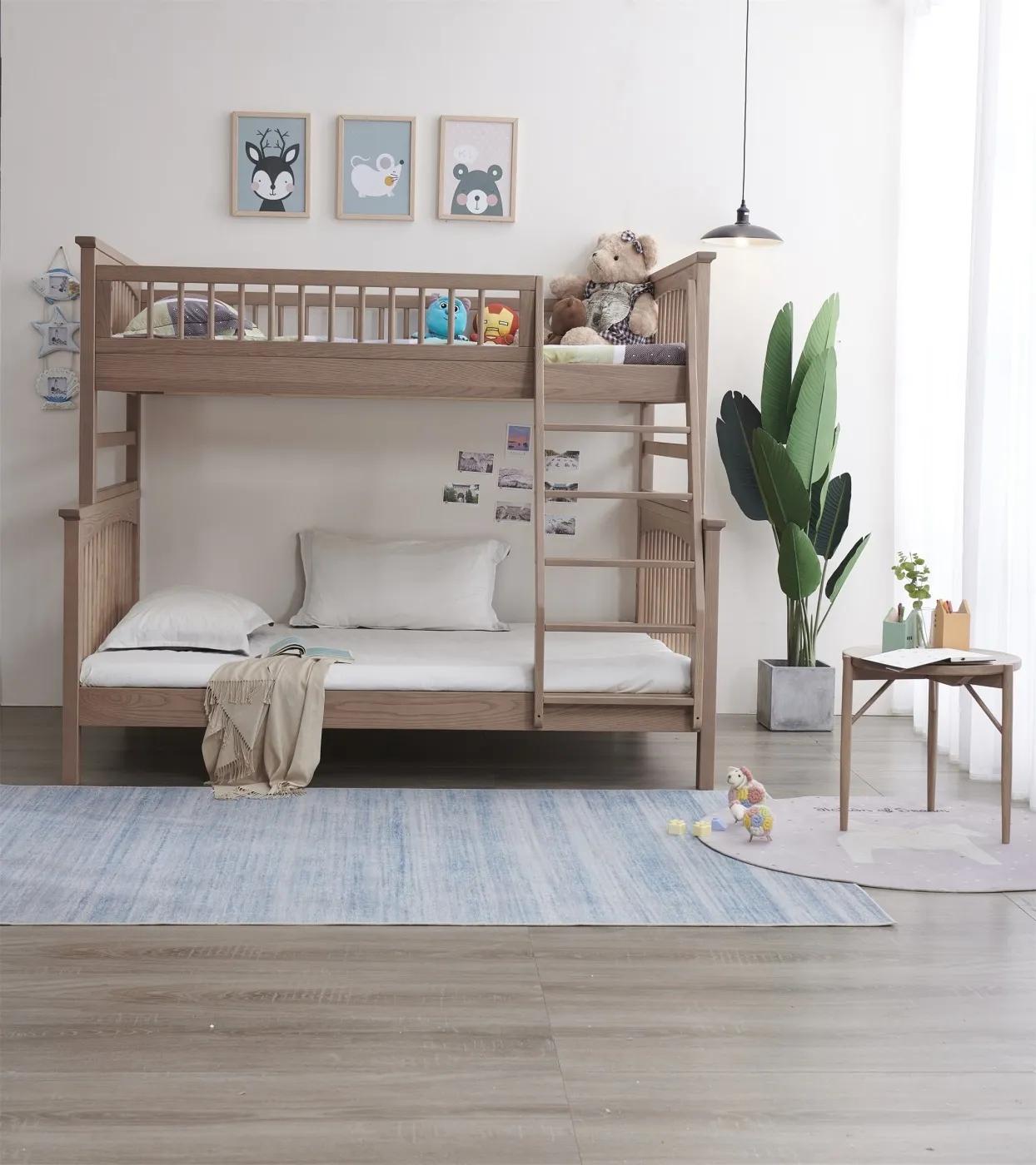 榉木1.5米儿童床,儿童树屋白橡木实木床