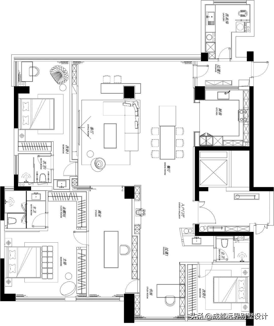 251平大平层轻奢设计,251平米大平层