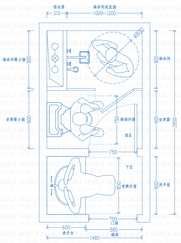 1m*2m卫生间设计图,1m*2m卫生间设计