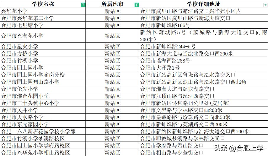 2021年合肥中小学排名,2023合肥小学排名前二十名