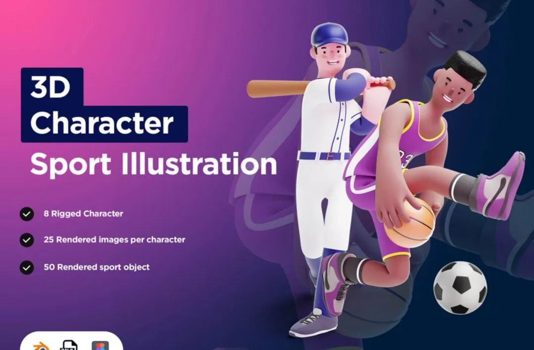 体育运动人物模型,体育器材3d模型