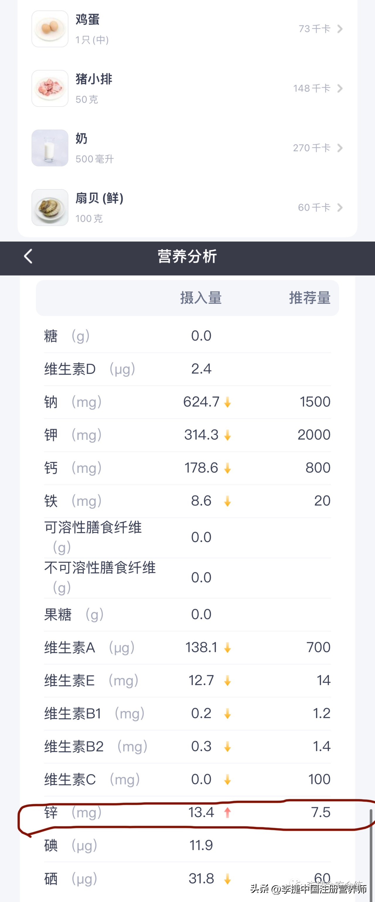 你知道从膳食中能吃进去多少毫克锌吗？你和家人吃的锌达标了吗？