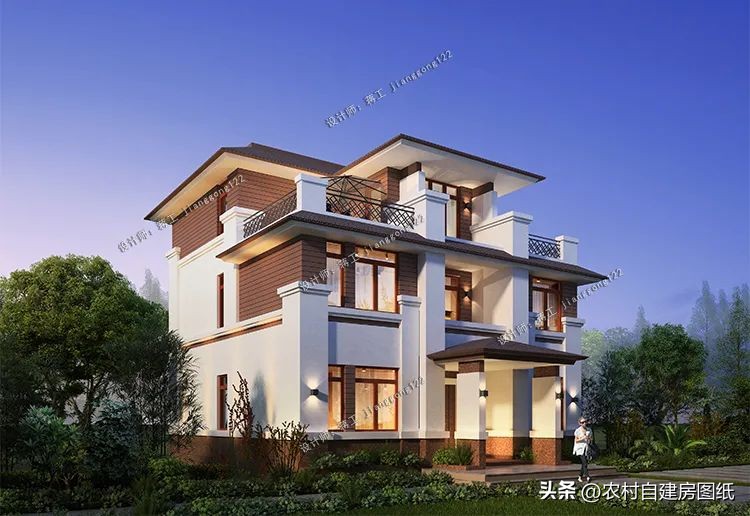 双拼三层别墅占地共120平图片大全,小户型三层半别墅图片大全最新款