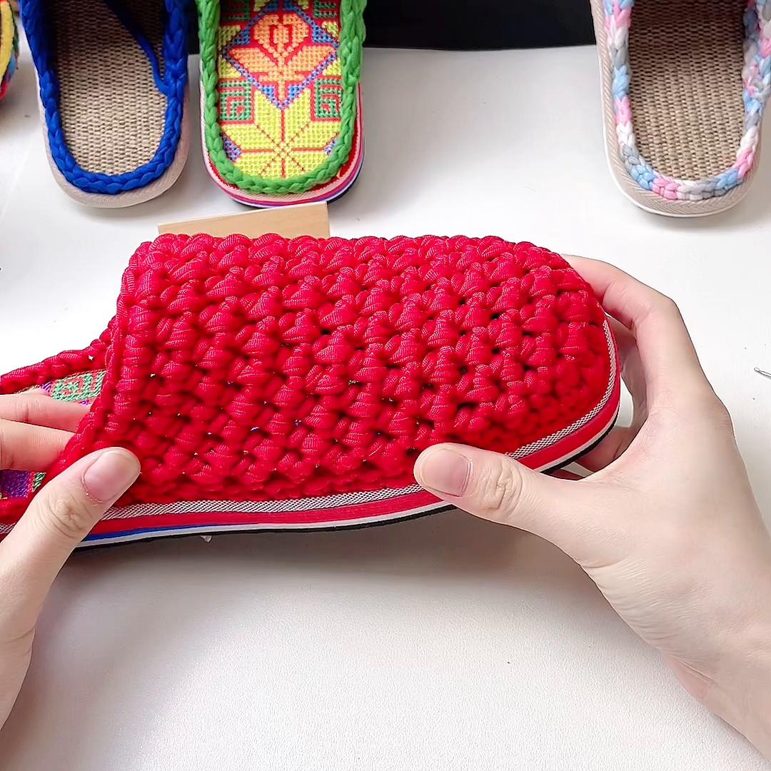 布条线横条纹包头拖鞋教程全集,布条线图案拖鞋教程最新款