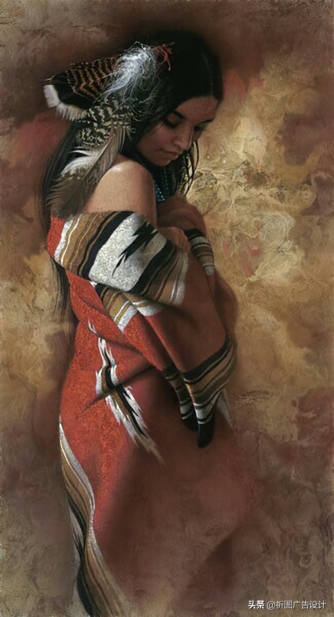 印第安人油画高清,印第安人油画艺术