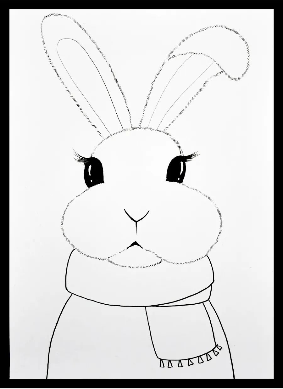小兔子怎么画简单又可爱儿童画,兔年可爱儿童画小兔子提灯笼