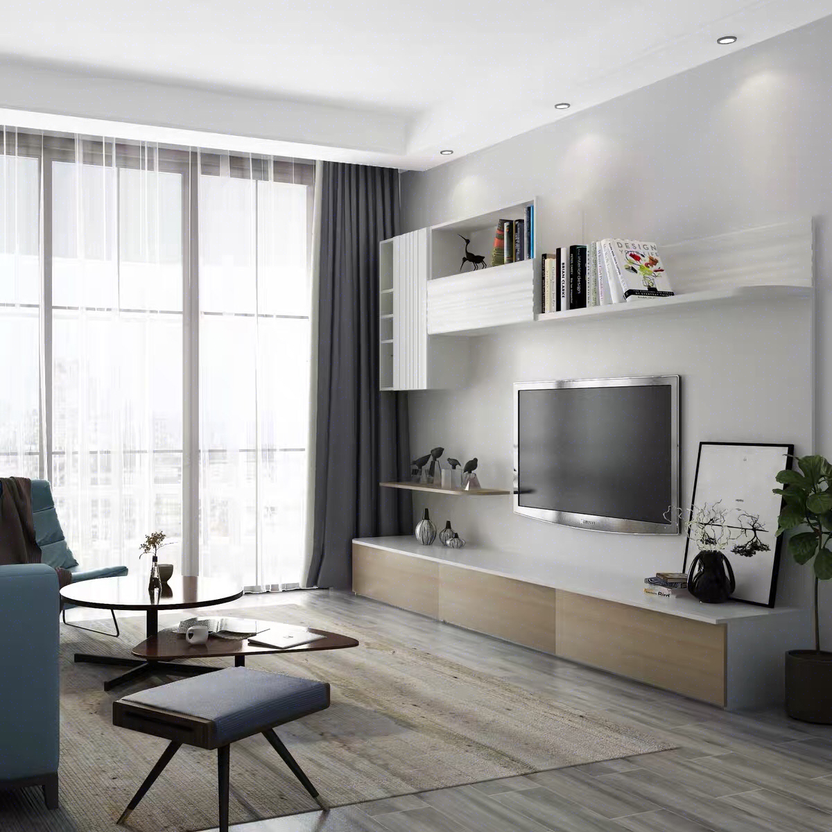 漂亮的电视柜背景墙最新款,7款电视背景墙及电视柜设计