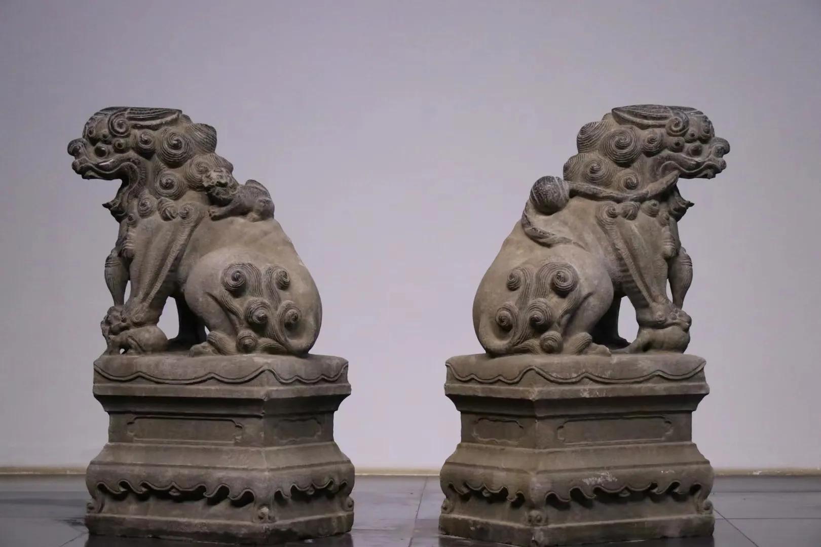 迎门石狮子,迎门狮一对