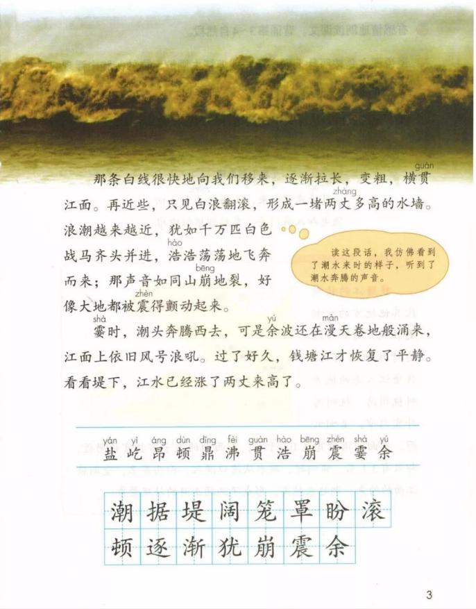 小学四年级课文观潮资料,四年级上册观潮讲了什么