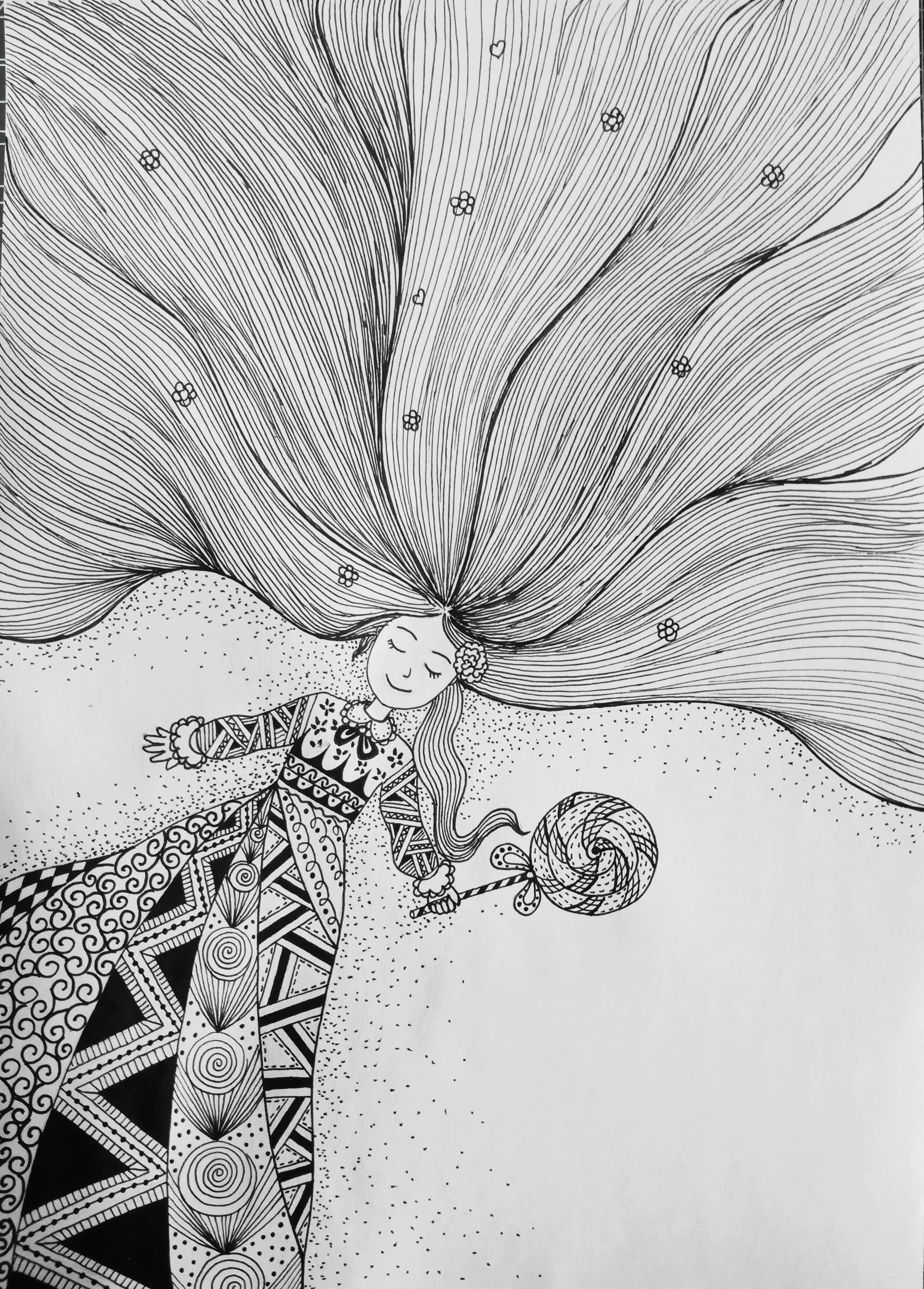 教你怎么画一个在吃棒棒糖的女孩,动漫棒棒糖绘画教程