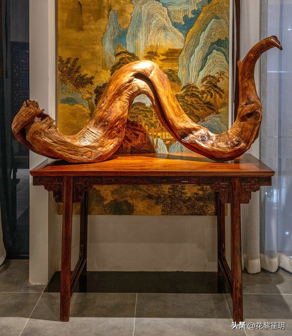 明式黄花梨书房大画案,明黄花梨夹头榫画案