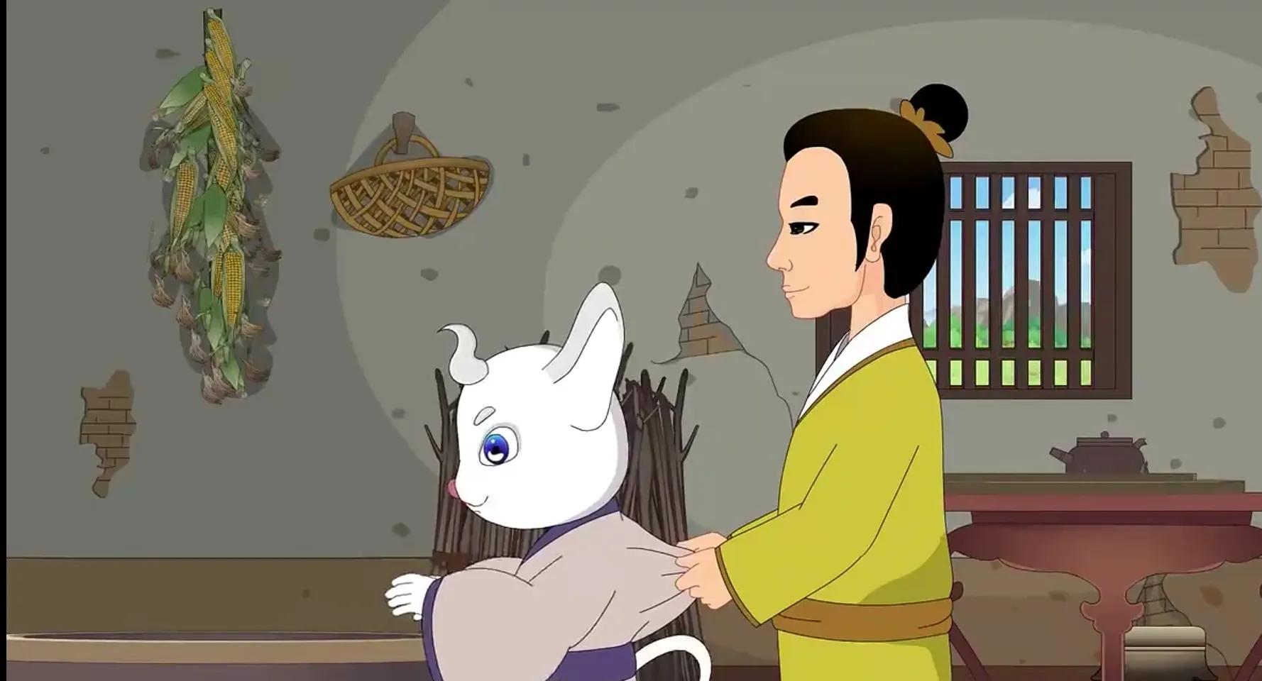 神灯—白鼠偷小立粮食送给他盏神灯白鼠生病他用神灯治病变成石像