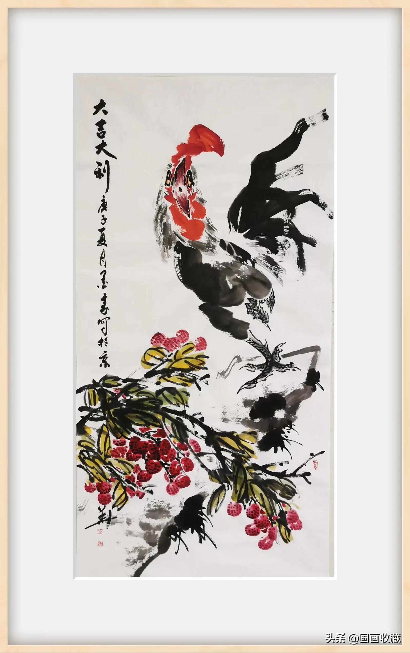 墨豪画鸡高清大图,墨豪画鸡创意作品