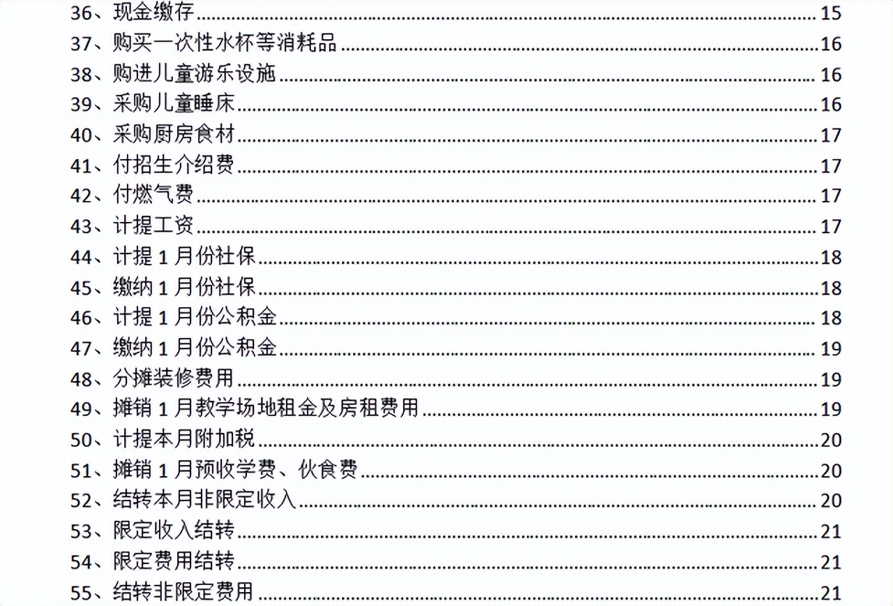 幼儿园会计分录大全例题,会计分录实操案例题