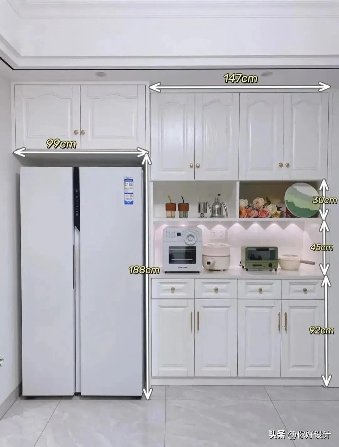 冰箱柜与酒柜一体的斜体柜尺寸,冰箱柜深度尺寸一般是多少