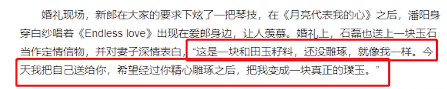 潘阳嫁给亿万富豪石磊,潘阳嫁给了谁