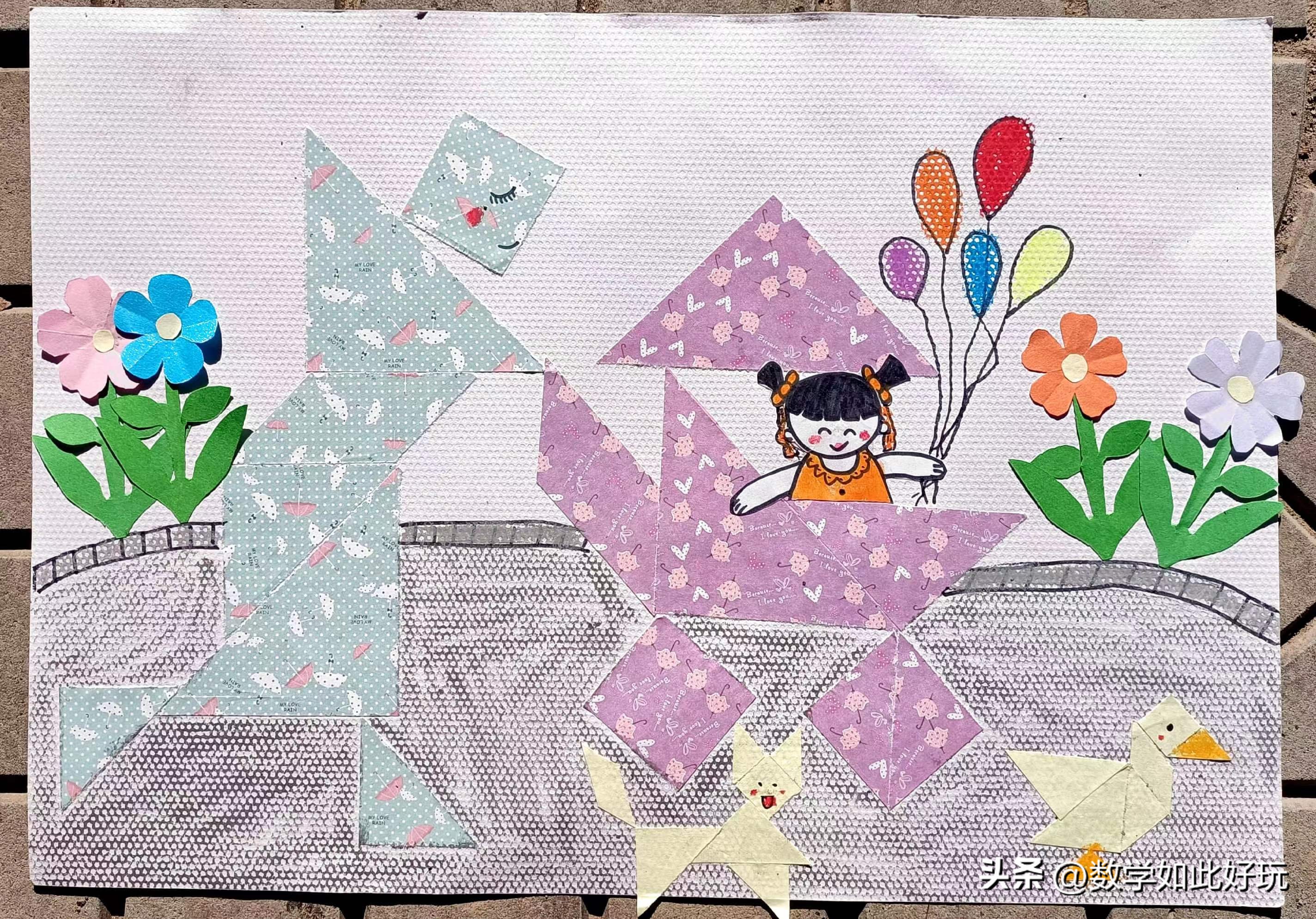 用真正的七巧板拼创意图画讲故事,玩转七巧板创意画可打印