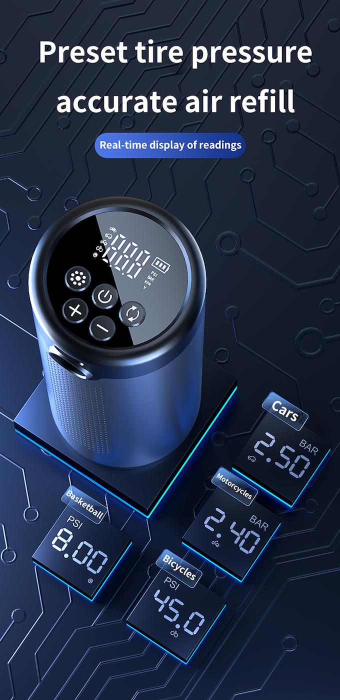 最实用的轮胎充气泵,智能汽车轮胎充气泵