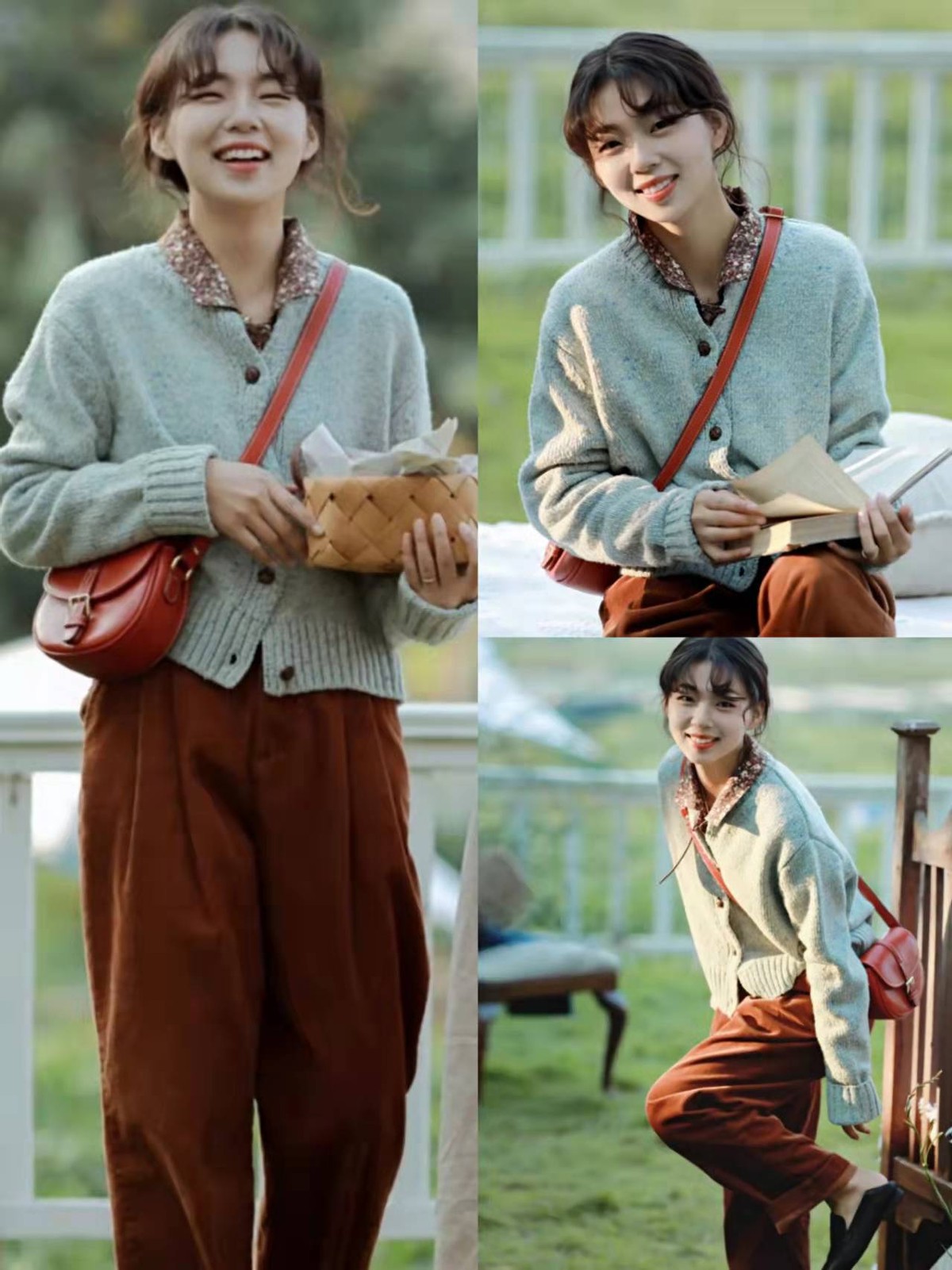 黑色灯芯绒直筒裤冬季搭配,秋冬灯芯绒裤子穿搭