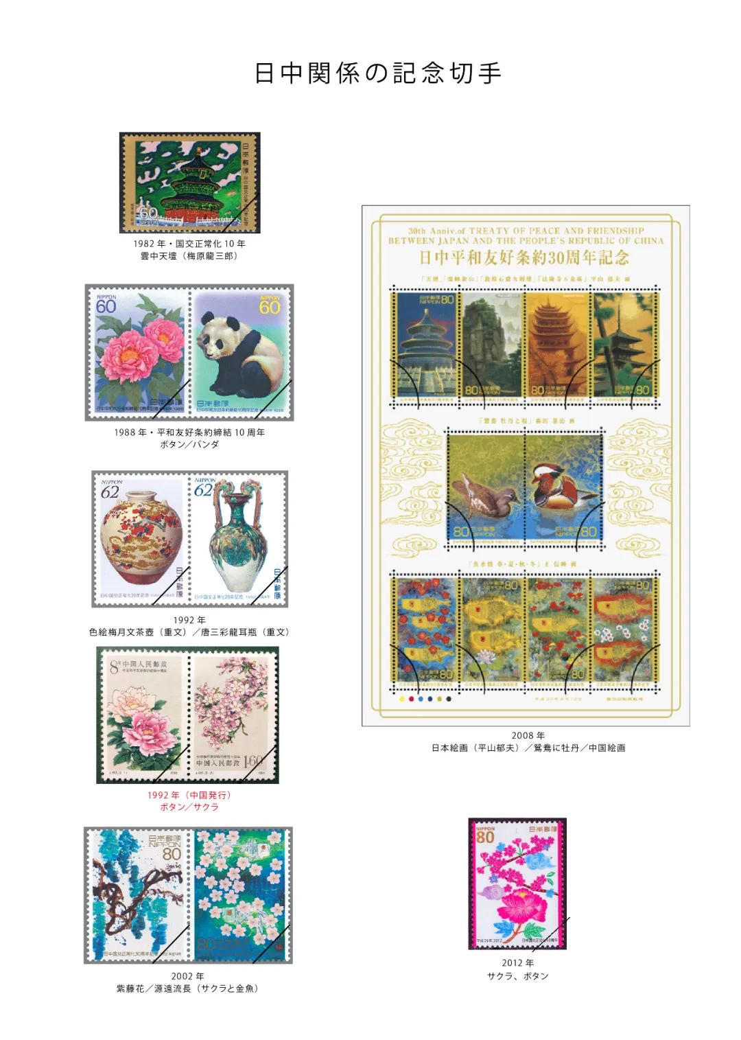日本发行中日友好10周年邮票,中日友好条约30周年纪念邮票价值