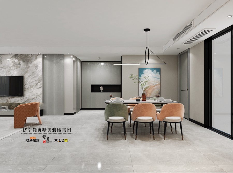 济宁睿湖美景157㎡东户现代简约装修设计方案