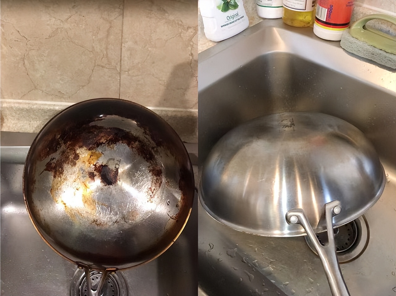 不锈钢锅烧糊了锅底怎么去黑如新,不粘锅锅底烧了发黄如何处理