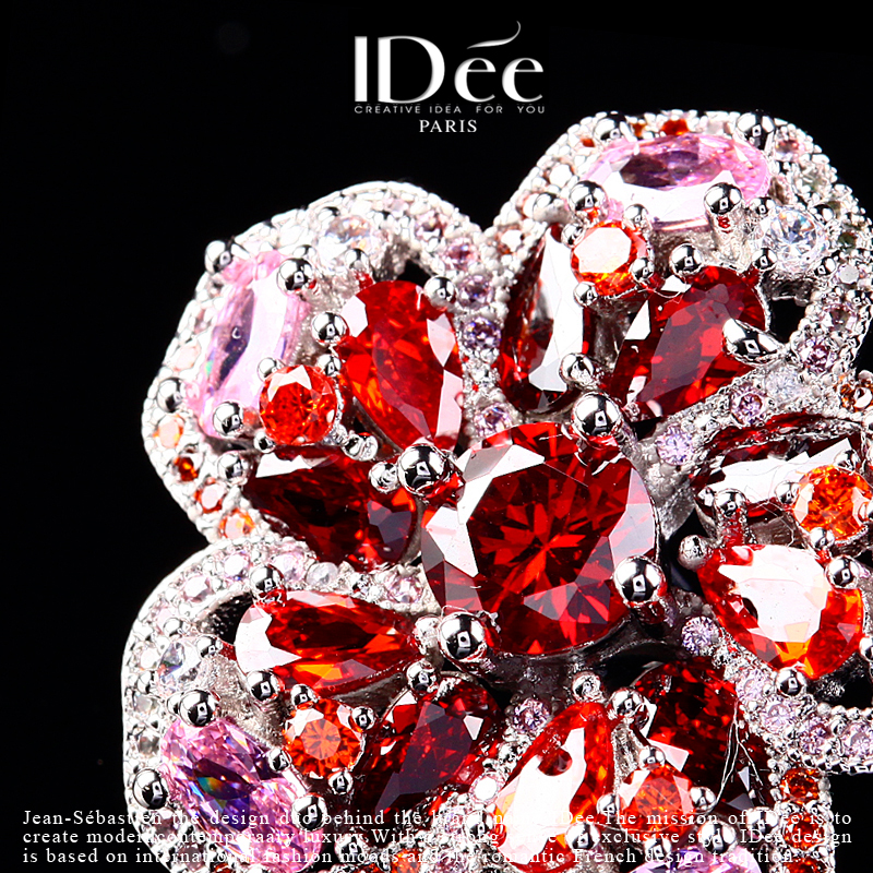 法式小众水晶耳钉,法式爱心简约耳钉