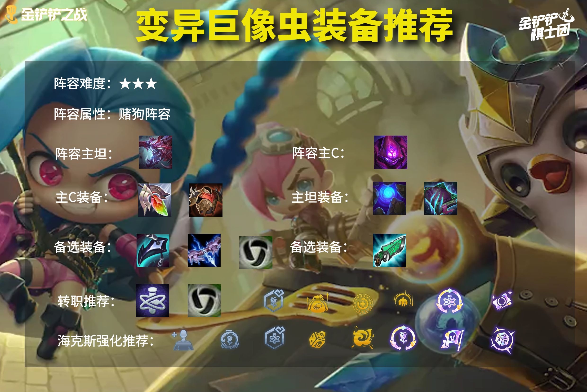 最新云顶之弈变异巨像阵容及装备,云顶之弈最新大虫子主c阵容