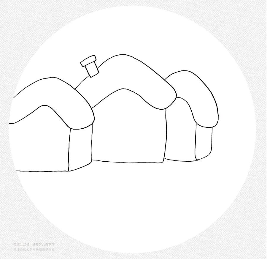 小鸭走在雪地上儿童画,儿童画雪景画法步骤